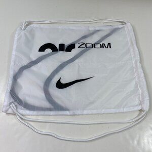 Nike Zoom White Drawstring Backpack For Shoes Lightweight Gym Bag With Black Swo